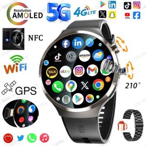 2025 Nouvelle Montre Intelligente 4G/5G Sim Complet Netcom Wifi Nfc Gps 32Gb Montres Pour Homme 32Gb Stockage Hd Cam&eacute;ra Smartwatch Pour Ios/Android.Bk22Szstrap.32Gb 3Gb - Neuf