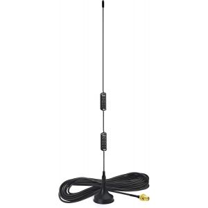UHF VHF Radio Antenna 136-174MHz 400-460MHz Dual Band SMA Female Magnetic Base 3m/9.84ft Compatible with BaoFeng BF-F8HP UV-5R Portable Ham Walkie Talkie - Neuf