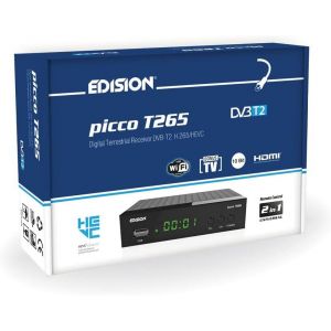 PICCO T265, TNT Haute d&eacute;finition H265 HEVC, DVB-T2 R&eacute;cepteur, WiFi support, IR T&eacute;l&eacute;commande 2en1 - Neuf