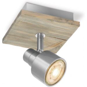 Shiliu-Home Sweet Home Paysan Applique Murale Drift | 12/12/15cm | Acier Brossé | Applique Murale | Bois Et En Métal | Dimmable | A[ - Neuf
