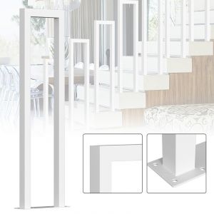 100cm Blanc Rampe d'escalier en forme de U fer hauteur main courante ext&eacute;rieur pour escalier, parapet - Neuf