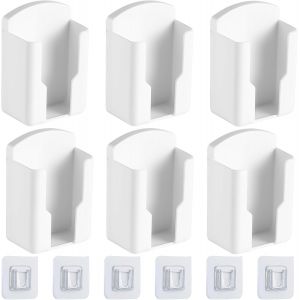 KALANKA-6 Pcs Bo&icirc;te de Rangement &agrave; T&eacute;l&eacute;commande Mural, Auto Adh&eacute;sive Support Telecommande Mural, Blanc Bo&icirc;te de Rangement Murale T&eacute;l&eacute;commande, Pour Maison et Bureau - Neuf