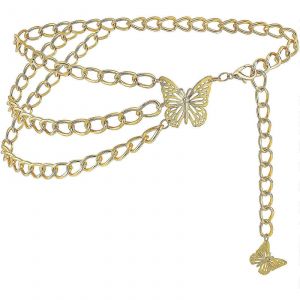 Chaîne Multicouche Ceintures Papillon Chaîne De Taille Pour Femmes Chaîne De Corps En Métal Bijoux Pour Robes - Neuf