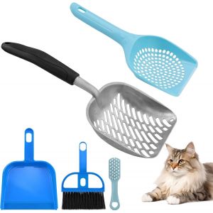 Shiliu-4 Pieces Pelle À Litière Pour Chat Set, Pelle À Litière Pour Chat En Alliage D'aluminium Avec Long Manche Facile À Nettoyer,[ - Neuf