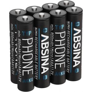 8X Aaa Batterie Gigaset 800 Mah Nimh 1,2V - Piles Pour T&eacute;l&eacute;phone Gigaset Batteries, Pile Pour Telephone Fixe Sans Fil - Compatible Avec A400 A415 As405 A510 As690 C430 C530Hx E560 Cl660Hx - Neuf