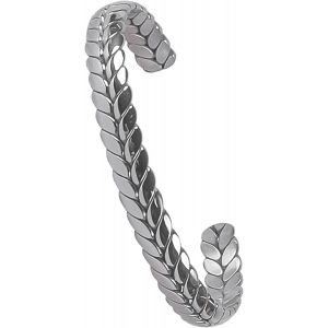 Eryi-Bracelet À Manchette Acier Inoxydable Boucle Ouverte Jonc Blé Femme Homme Bijoux Cadeau - Neuf