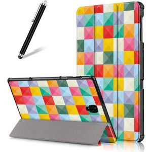 Kalanka-Coque Pour Samsung Galaxy Tab A 10.5 (2018) T590/T595,Étui À Rabat En Cuir Mince Léger Smart Avec Réveil/Veille Automatique,Flip Folio Magnétique Support Housse,Cube Magique - Neuf