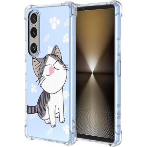Kal-Coque Pour Sony Xperia 1 Vii Mignon Dessin Animé Chat Motif Mode Dessin, Housse Étui Transparent Antichoc Ultra-Mince, Tpu Bumper Case - Cat - Neuf