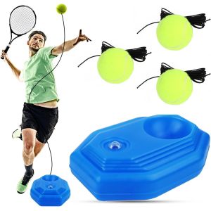 Entraîneur De Tennis,Machine À Balles De Tennis,Équipement D'entraînement De Tennis Avec 3 Balles De Rebond,Équipement De Tennis Portable,Équipement De Pratique De Tennis - Neuf