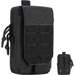 Nzqaf-Sacoche Tactique Ceinture Homme, Pochette Ceinture Tactique, Téléphone Poche Molle, Pochette Edc, Sacoche Ceinture Multifonctionnel Pour Sport, Randonnée, Camping, Voyage, Cyclisme, Pêche (Noir - Neuf