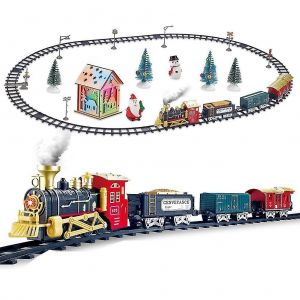 Coffret de train de No&euml;l festif, train &agrave; piles pour une ambiance festive durable, d&eacute;coration de No&euml;l anim&eacute;e avec un attrait de train miniature vintage - Neuf