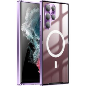 SJZG-Hercn Metal Protective Case For Samsung Galaxy S22 Ultra 5G ; Ring Magsafe Magnet - Wireless Charging - Aviation Aluminum Metal Protective Bumper Designed - Built-In Camera Lens Film - Slim (Pur - Neuf