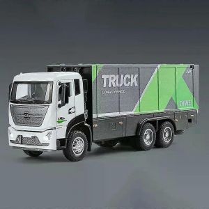 1/32 Alloy Wingspan Container Truck Toy Cars Models 5 Doors Opened Van Light Sound Transport Vehicle Children's Eonal Toys-Vert - Neuf