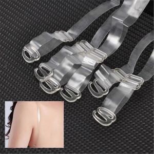Nouveau 6 Paires Dames Soutien-Gorge Bretelles Invisible Clair Transparent Fermoir R&eacute;glable Crochet Femme 1cm Bretelles - Neuf
