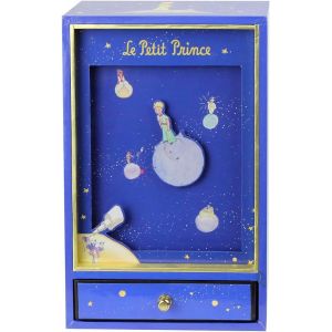 Boite À Musique Traditionnelle - Grand Dancing Le Petit Prince . Saint Exupéry - Idéal Cadeau Enfant - Musique Nocturne De Chopin - Colori Bleu - Neuf