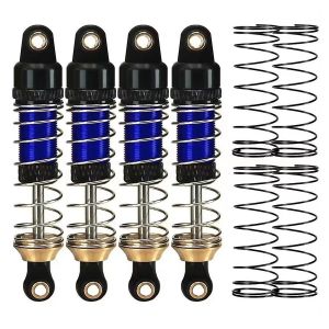 4pcs Rc Aluminium Amortisseurs Avant Et Arri&egrave;re Pour 1/18 4wd Trx4m Upgrade Parts, Bleu - Neuf