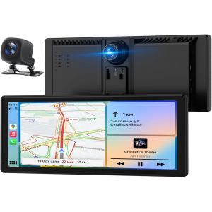 Carplay Voiture, 8.88"" Autoradio Carplay pour Apple & Android avec HD 1080P Camera de Recul & Cam&eacute;ra Frontale, Navigation GPS, Son Premium, Commande Vocale, Installation Facile, Mirror Link, FM, AUX - Neuf