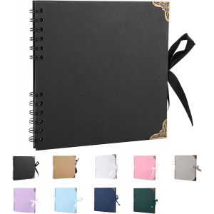 Mevronisshop-Album Photo Scrapbooking, 60 Pages Album Scrapbooking, 20,5 X 20,5 Cm, Album Photos Pour Les Voyages En Famille, Mariage, No&euml;l (Noir) - Neuf