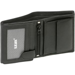 CAUC-Petit Portefeuille pour homme et femme mini portefeuilles format portrait, cuir v&eacute;ritable, noir Mini-Edition - Neuf