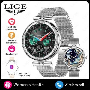 Lige-Montre Intelligente Étanche Pour Hommes Et Femmes,Appel Bluetooth,Fréquence Cardiaque,Surveillance De La Pression Artérielle,Ios,Android.Blanc. - Neuf