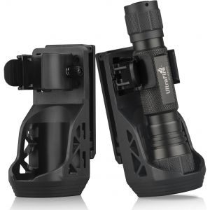 W66 Tactical Flashlight Holster Pouch 2 Pack, Rotatable Torch Holder for Duty Belt, with Lever Side Lock System, Suitable for 0.9""-1.2"" Diameter Flashlights - Neuf