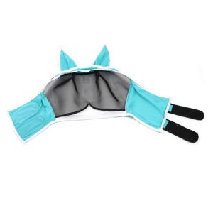Masque Anti-Mouches Avec Oreilles,Masque Anti-Moustiques Et Anti-Insectes Pour Chevaux,Bleu - Neuf