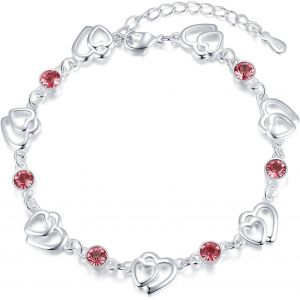 Eryi-Cadeau Femme La Saint-Valentin Bracelet Femme Argent Sterling 925 Bracelet Coeur Or Réglable Bracelet Breloques Bijoux Femme Cadeau Femme La Fête Des Mères Cadeau De Fin D'études - Neuf