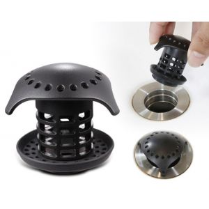 Lot de 2 filtres de protection pour drain de baignoire, attrape-cheveux, blanc, tailles de drain : 3,2 à 4,4 cm - Neuf