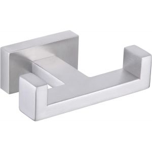 Crochet porte-serviettes double, angle simple, en acier inoxydable SUS304 pour salle de bain - Neuf