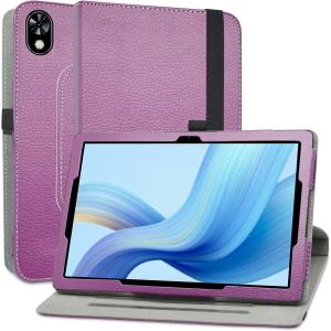 KAL-Coque Pour Doogee U10,En Cuir Protecteur Avec Stand &Eacute;tui En Pu Cuir Rotative 360 Degr&eacute;s Housse De Protection Flip Case Cover Pour Doogee U10 2025 / Doogee U9 10.1 Pouces Tablette,Violet - Neuf