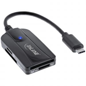 InLine 66772C lecteur de carte m&eacute;moire USB 3.2 Gen 1 (3.1 Gen 1) Type-C Noir - Neuf