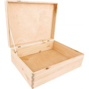 Boîte De Rangement En Bois Pour Décorer | 25 X 17 X 4 Cm (+/- 1 Cm) | Avec Couvercle | Naturel Non Peint | Boîte De Cas De Coffre À Outils | Brut Et Non Poncé - Neuf