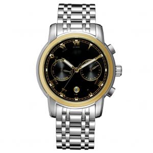 Montre Mecanique Automatique Analogique Forsining Fashion Business Pour Homme (Noir Et Or) - Neuf