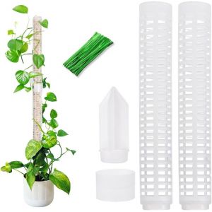 LETNERNY-Tuteur Monstera 2 Pcs Tuteurs Pour Plante Grimpante D'Intérieur En Pot Tuteurs Mousse Diy Avec 20 Serre-Câbles (28,5 Cm) - Neuf
