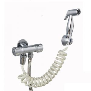 Toilettes Pulv&eacute;risateur Kit De Douche En Laiton Pulv&eacute;risateur Compatible Avec Les Couches En Tissu Pulv&eacute;risateur Double Sortie D'eau Valve D'angle De Montage Mural - Neuf