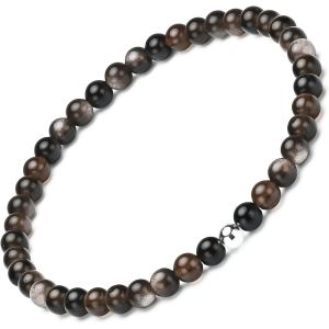 Eryi-Bracelet Tressé En Pierre Naturelle Et Argent Sterling 925 Plaqué Or - 4-6 Mm - 6,7-9,3 Pouces - Bracelet Pour Femme Et Argent Sterling 925 - Réglable - Neuf