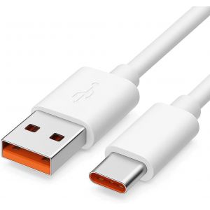 Câble De Charge D'origine Xiaomi 45010000154s Pour Xiaomi Redmi 13c, Redmi 12, Redmi Note 13 (5g), Redmi Note 13 Pro (5g) / 13 Pro Plus 5g Câble De Données 120 W Blanc Type C Avec Chiffon De Nettoyag - Neuf