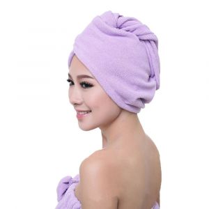 Wrap Microfibre Fibre Capuchon Serviettes Sèche-Chapeau Salon Spa Sèche-Linge Séchage Rapide Serviette Magique Séchage Des Cheveux - Type Purple - Neuf
