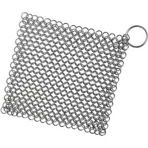 Nettoyant En Fonte En Acier Inoxydable,Fonte Scrubber, Pot Cleaner Ring, Éponge À Récurer Argent,316 Net De Nettoyage En Acier Inoxydable, Pour Poêles, Poêles, Poêles, Woks Et Plus Encor - Neuf
