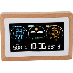 ChenQuanSarl-Horloge Météo Sans Fil, Écran Couleur, Prévision Météo, Test De Température Et D'Humidité, Horloge Météo Numérique Pour La Maison, L'Intérieur Et L'Extérieur - Neuf
