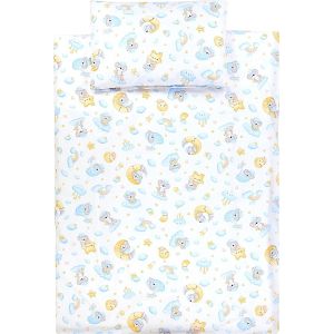 Cheng-Ensemble De Linge De Lit Pour Enfants 2 Pièces, Koala Endormi Bleu Jaune, 135x100 Cm - Neuf