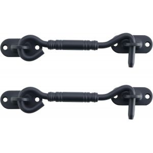 TEPPC-2 Pi&egrave;ces Crochet Fermeture Fen&ecirc;tre, Crochet de Porte, Support de Fen&ecirc;tre Silencieux, Verrou de Porte Interieure avec Vis de Montage, en Acier Inoxydable, Noir - Neuf