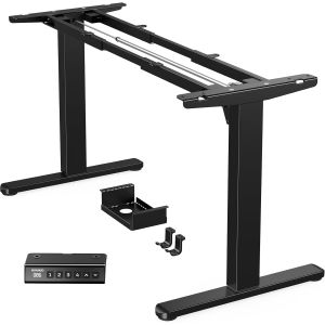 SUBZONAL-Bureau Assis Debout &Eacute;lectrique,Cadre de Bureau Deboutavec Moteur sans Balais,Cadre R&eacute;glable en Hauteur avec Capacit&eacute; de 100 kg pour Plateaux de 110 * 220 cm, Cadre Seul - Neuf