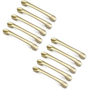 Lot de 10 poignées d'armoire de cuisine en alliage de zinc 128mm - poignée d'or porte poignées d'armoire - Neuf
