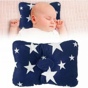 Bleu Bébé Nouveau-Né Oreiller, 22x18cm En Forme D'oreiller En Coton Doux Bébé Enfants Oreillers Pour Dormir, Lavable Hypoallergénique, Lit Bébé Literie Petit Oreiller Bébé Oreiller Pour Lit D'enfant - Neuf