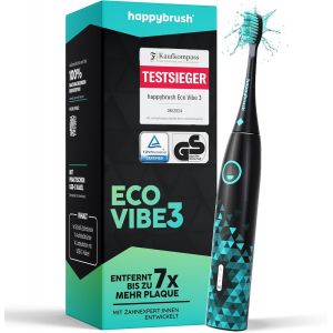 Eco Vibe 3 Brosse &Agrave; Dents Sonique, &Eacute;lectrique, Avec Batterie De 6 Semaines, &Agrave; Ultrasons, Vainqueur Du Test 2024, 100 Jours, Noir/Menthe - Neuf