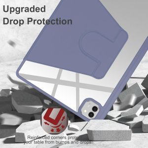 Case Pour Honor Magic Pad 3 Coque Avec Emplacement Pour Stylo & Support Rotatif,Cuir Pu + Acrylique Transparent - Neuf