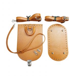 Fait &agrave; la main au Crochet Sac d'Accessoires Avec Sangle R&eacute;glable, Cuir d'unit&eacute; centrale de Fond, Brun Pour l'Artisanat Sacs &agrave; dos Et des Portefeuilles - Neuf