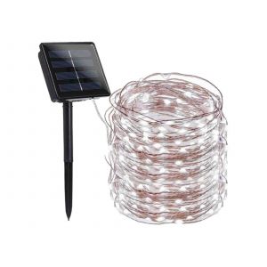Guirlande Lumineuse Solaire De 200 Led, 22 M, Lumi&egrave;re Blanche, Pour Jardin Ext&eacute;rieur - Neuf