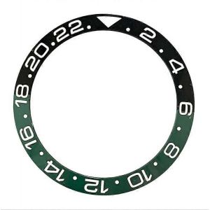 Lunette De Montre 38 Mm, Lunette Oblique En C&eacute;ramique, Bague De Remplacement Avec Colle Pour Accessoires De Montre (Lunette En C&eacute;ramique Noire Et Verte Gmt) - Neuf